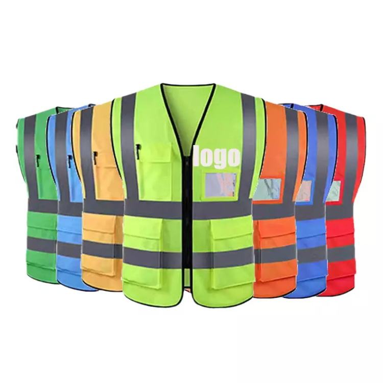 Bacca Sports Customized Black Reflective Safety Vest Company Logo With Pockets Custom Color Fluorescent Visibility Work Class 2 Safety Vest